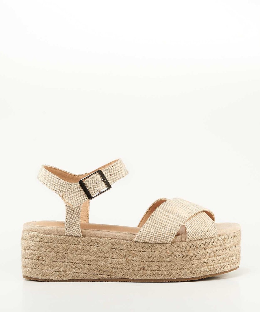 Marypaz Platform Espadrille With Crossed Straps