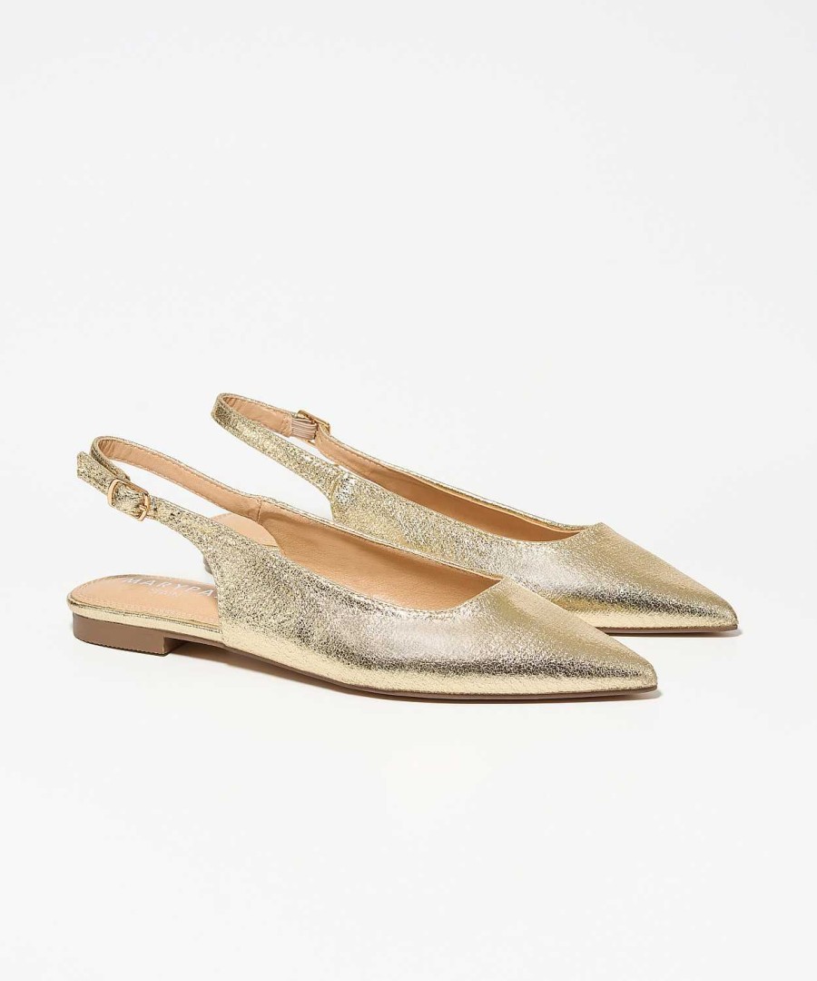 Marypaz Golden Slingback Flat Shoe