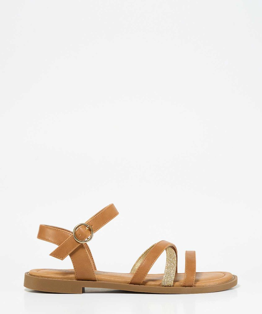 Marypaz Flat Sandal With Shiny Strips