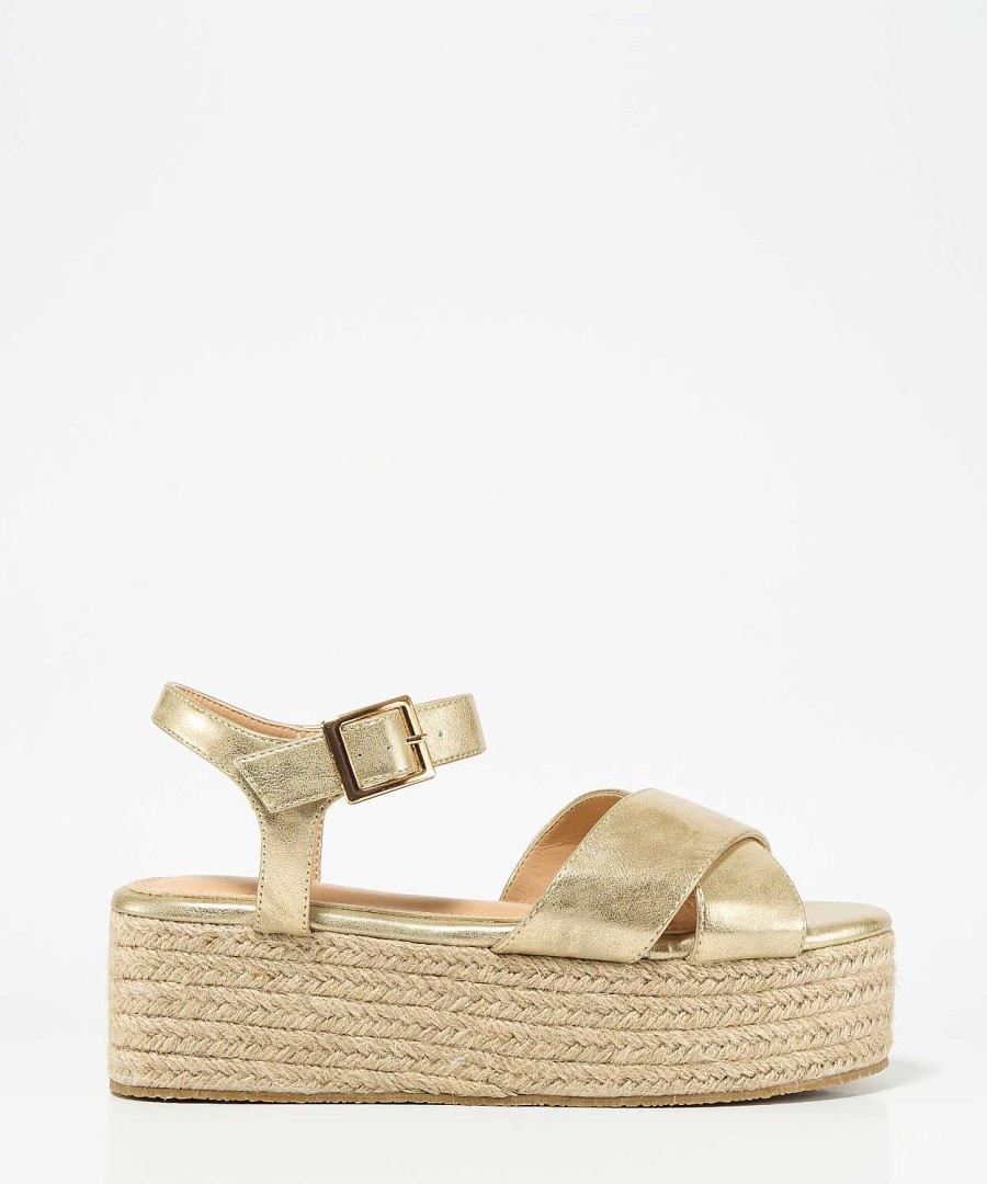 Marypaz Platform Espadrille With Crossed Straps