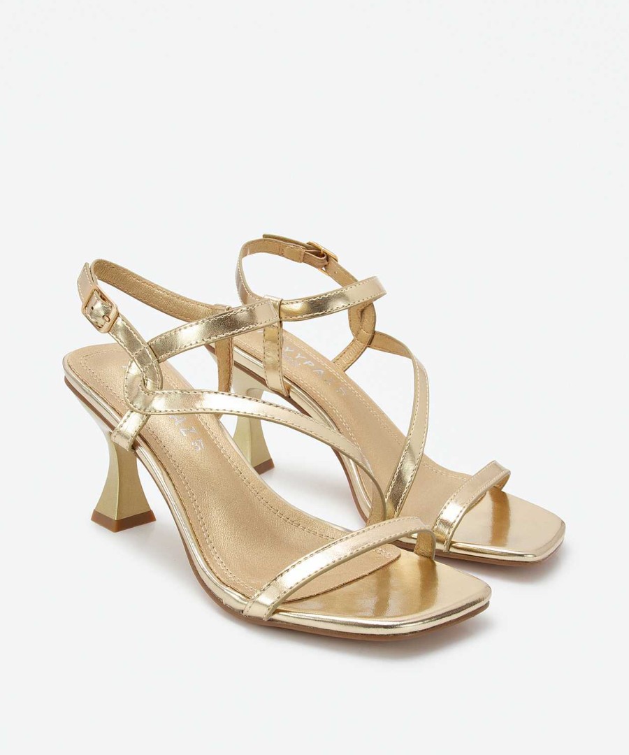 Marypaz Heeled Sandal With Golden Strips