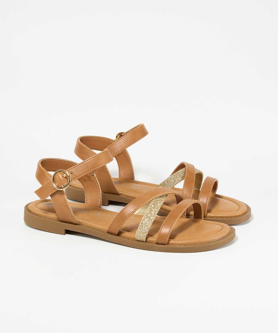 Marypaz Flat Sandal With Shiny Strips