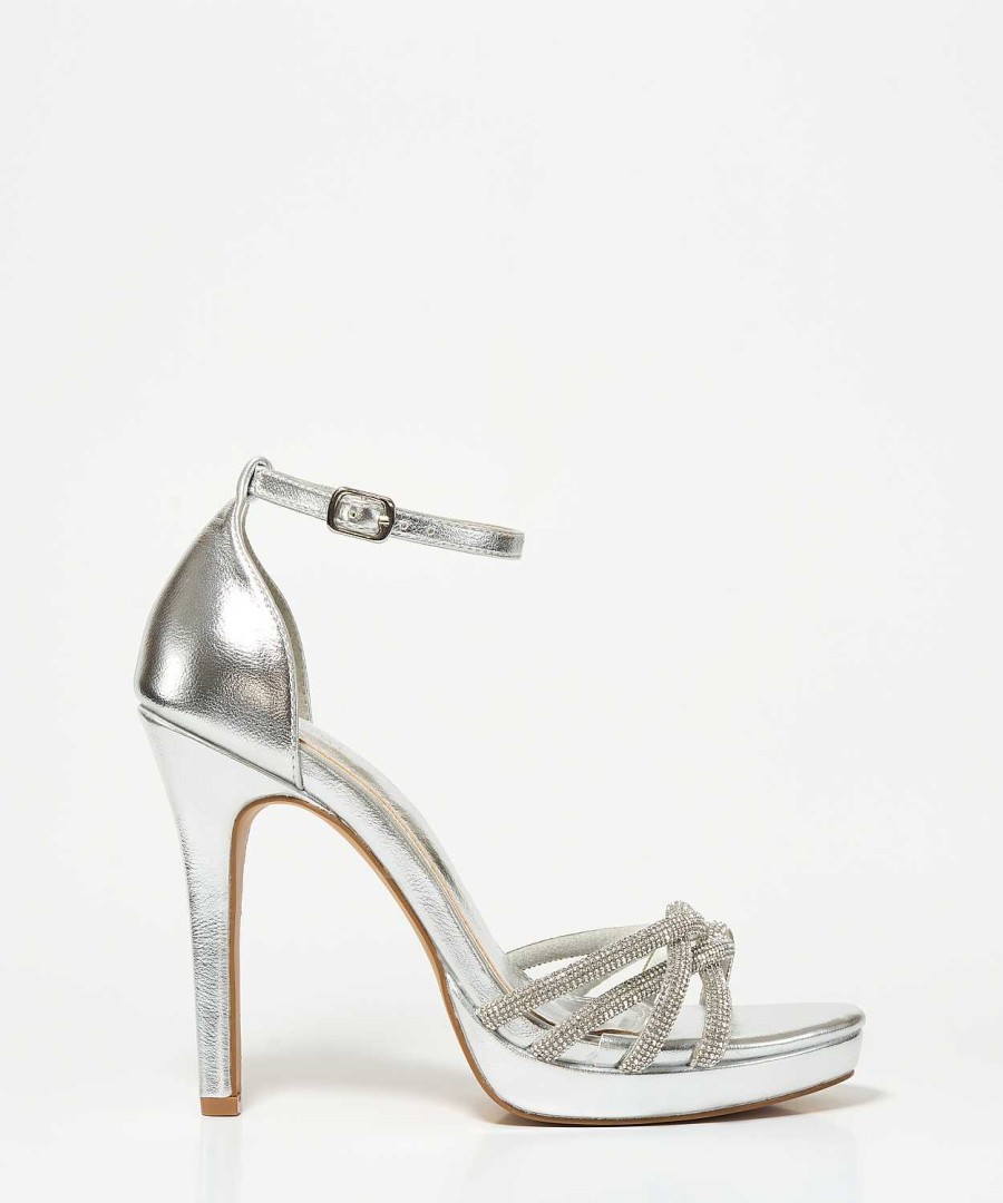 Marypaz Silver Fine Heel Sandal