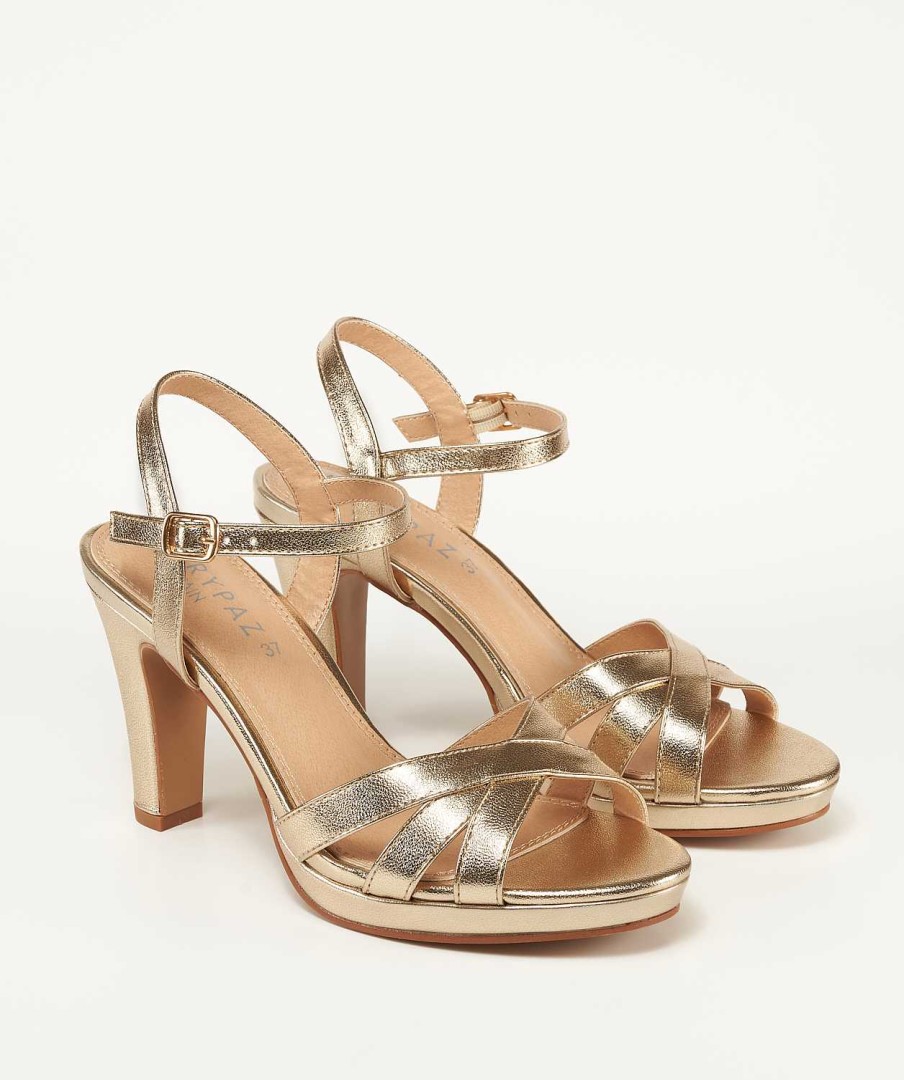 Marypaz Heeled Sandal With Crossed Strips