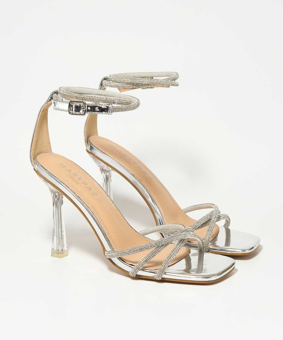 Marypaz Transparent Strass Heel Sandal