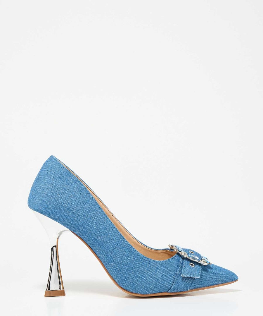 Marypaz Heeled Denim Jewel Shoe