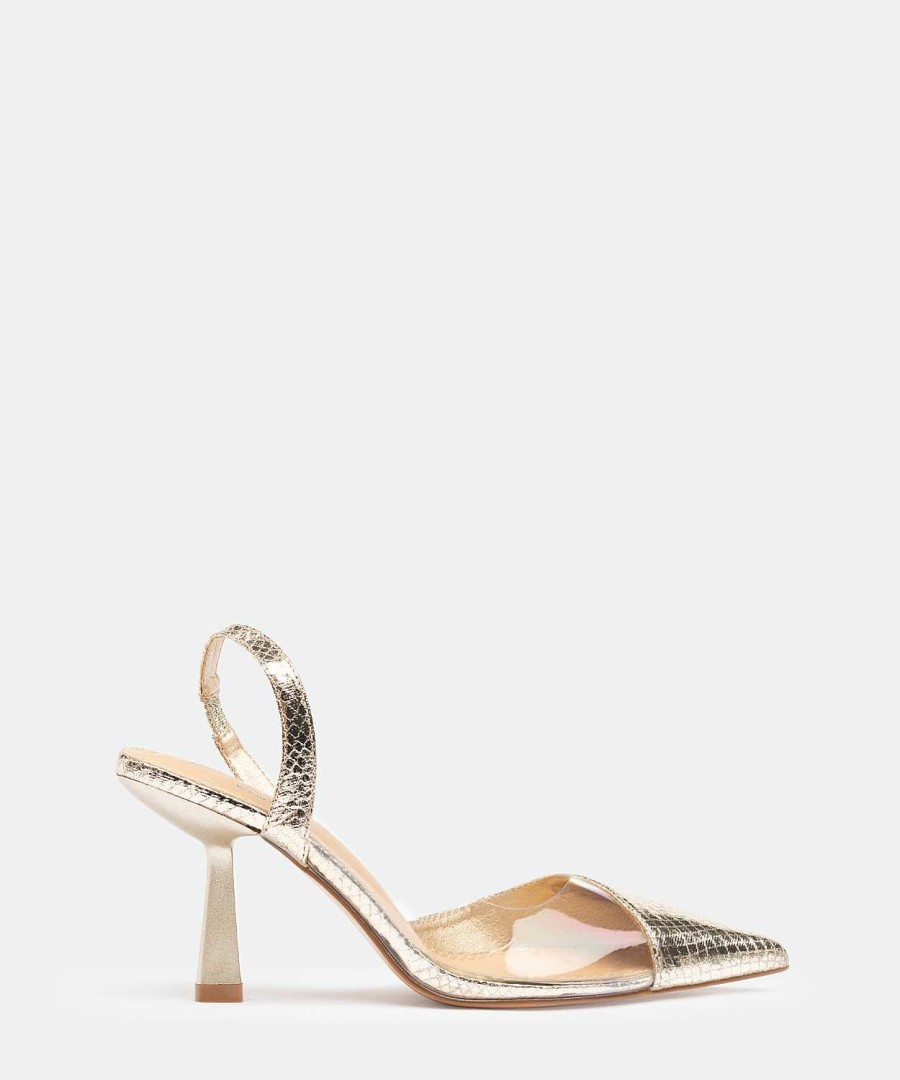 Marypaz Golden Vinyl Slingback Shoe