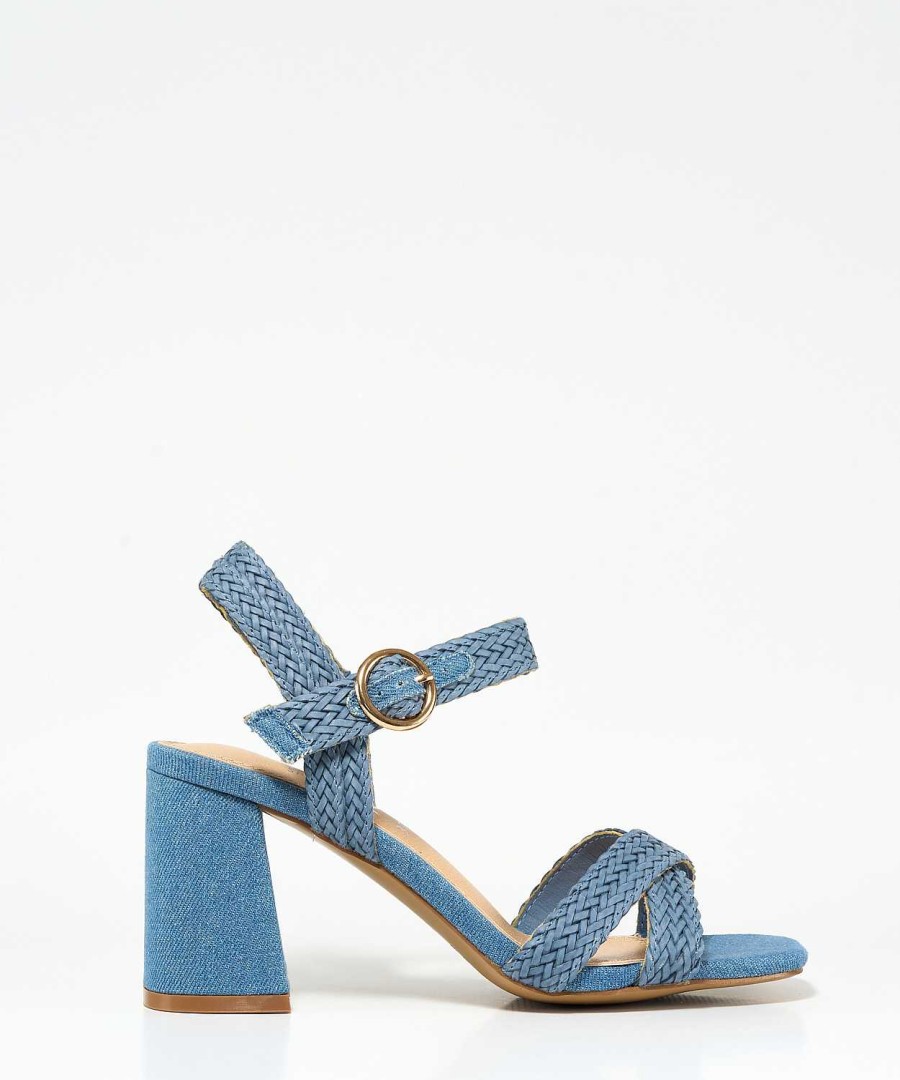 Marypaz Denim Braided Heel Sandal