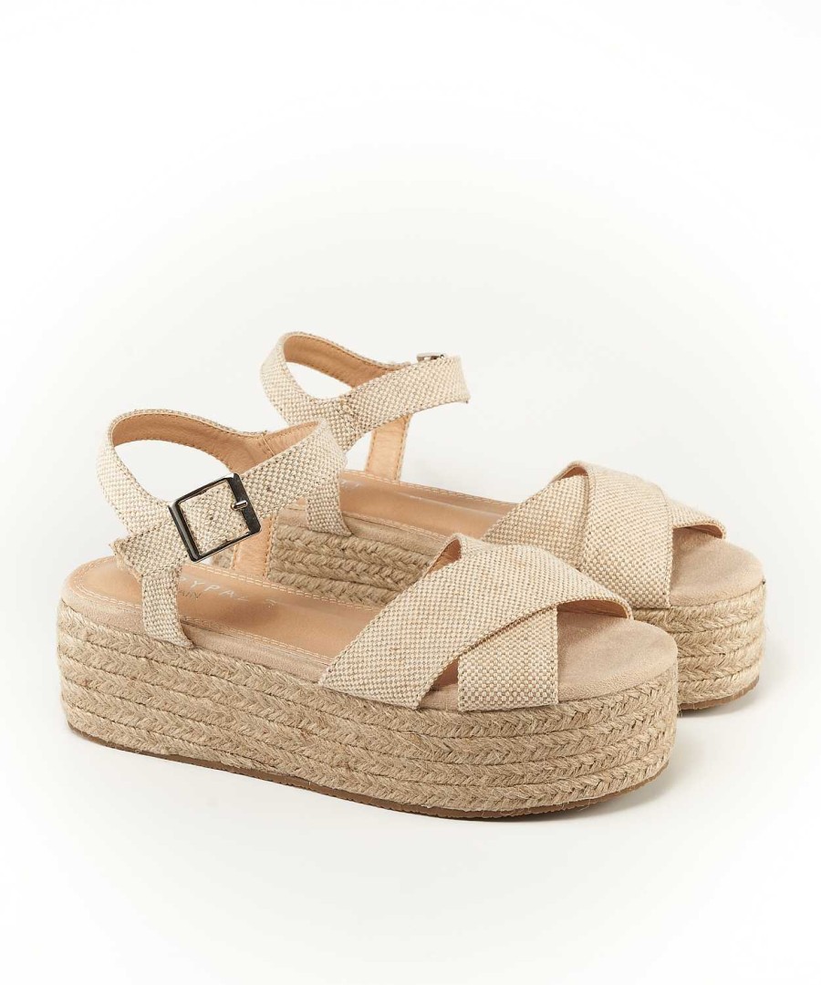 Marypaz Platform Espadrille With Crossed Straps