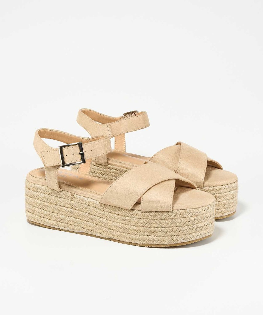 Marypaz Platform Espadrille With Crossed Straps