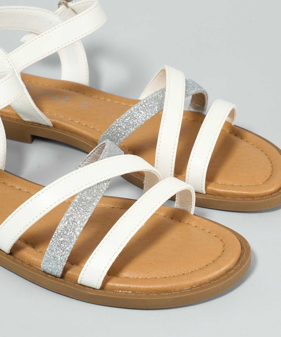 Marypaz Flat Sandal With Shiny Strips