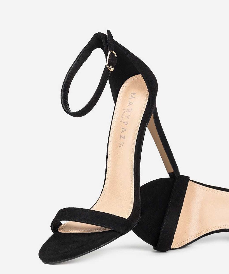 Marypaz Black Thin Heel Sandal