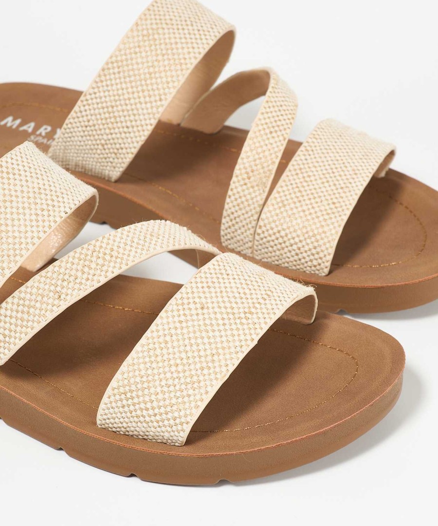 Marypaz Linen Strappy Flat Sandal