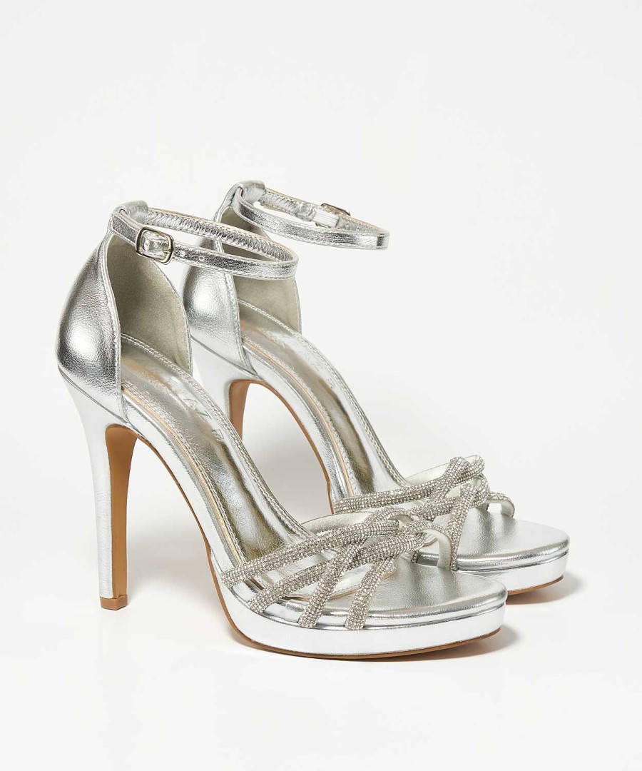 Marypaz Silver Fine Heel Sandal