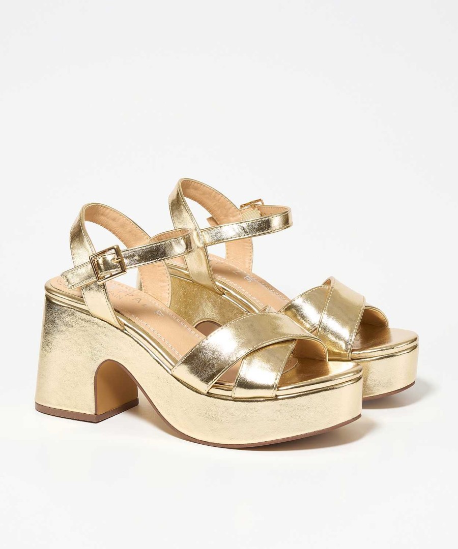 Marypaz Golden Block Platform Sandal