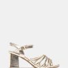 Marypaz Heeled Sandal With Golden Strips