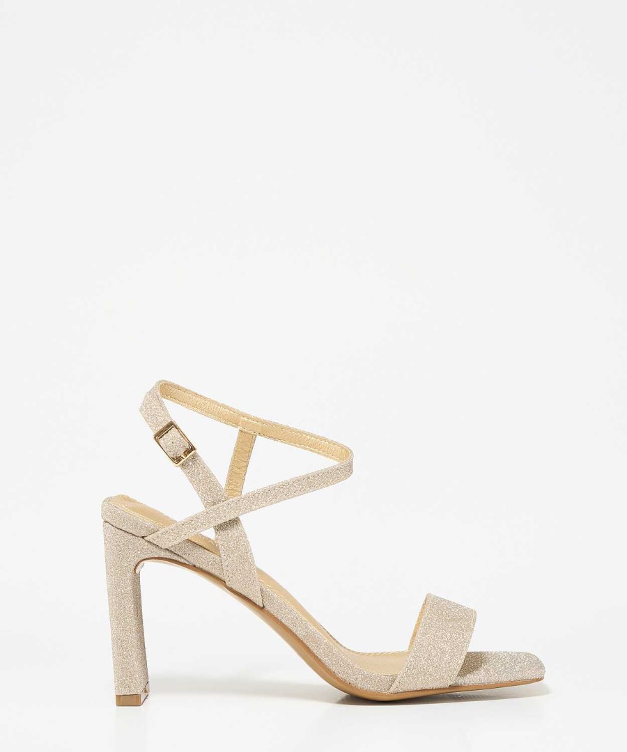 Marypaz Golden Glitter Heel Sandal