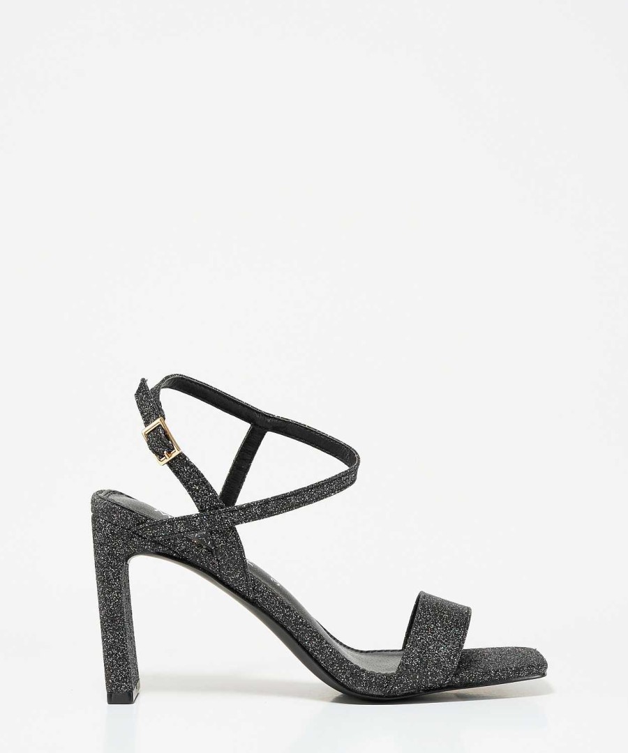 Marypaz Glitter Sandal With Rectangular Heel