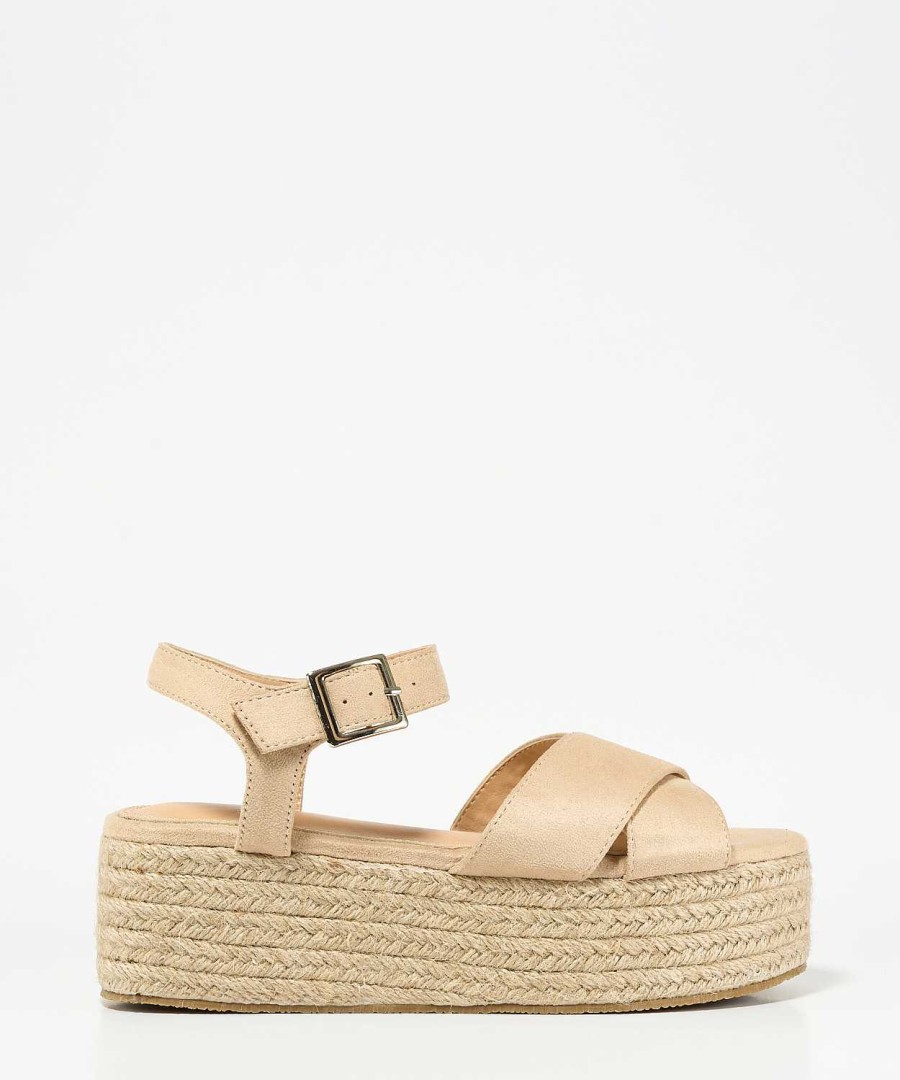 Marypaz Platform Espadrille With Crossed Straps