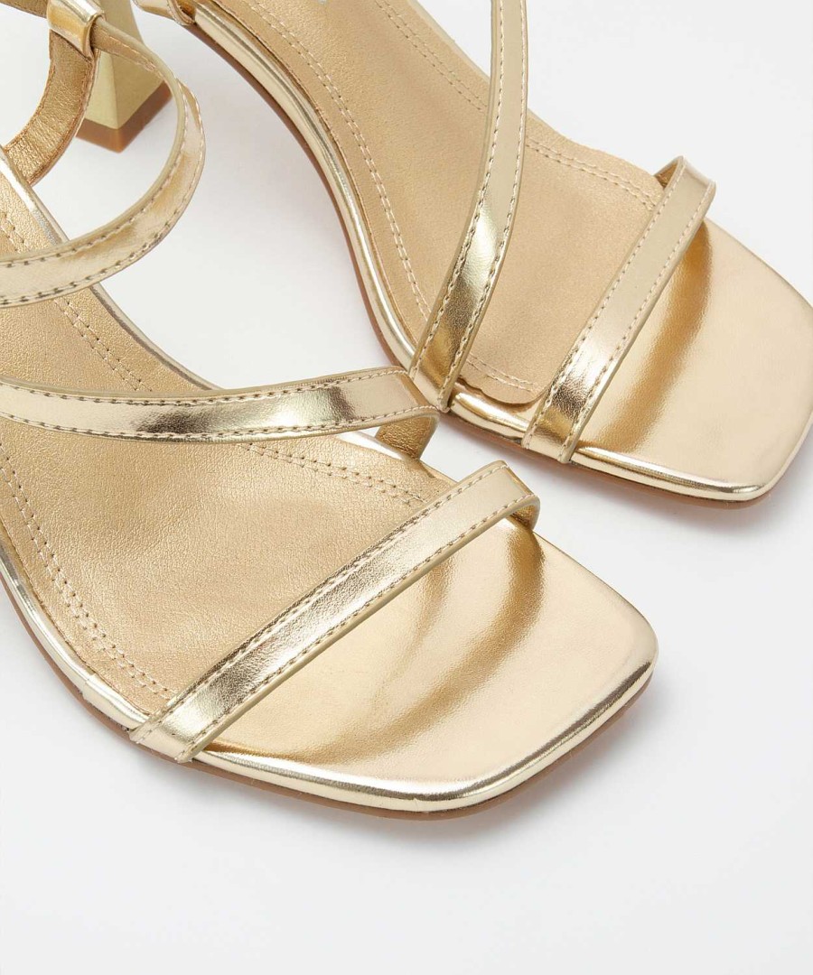 Marypaz Heeled Sandal With Golden Strips