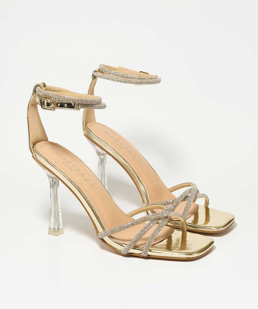 Marypaz Transparent Strass Heel Sandal