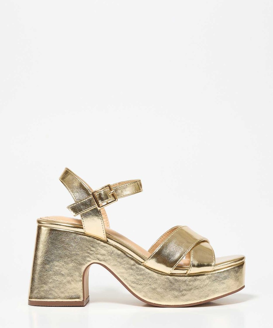 Marypaz Golden Block Platform Sandal