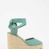 Marypaz Mint Linen Tied Espadrille