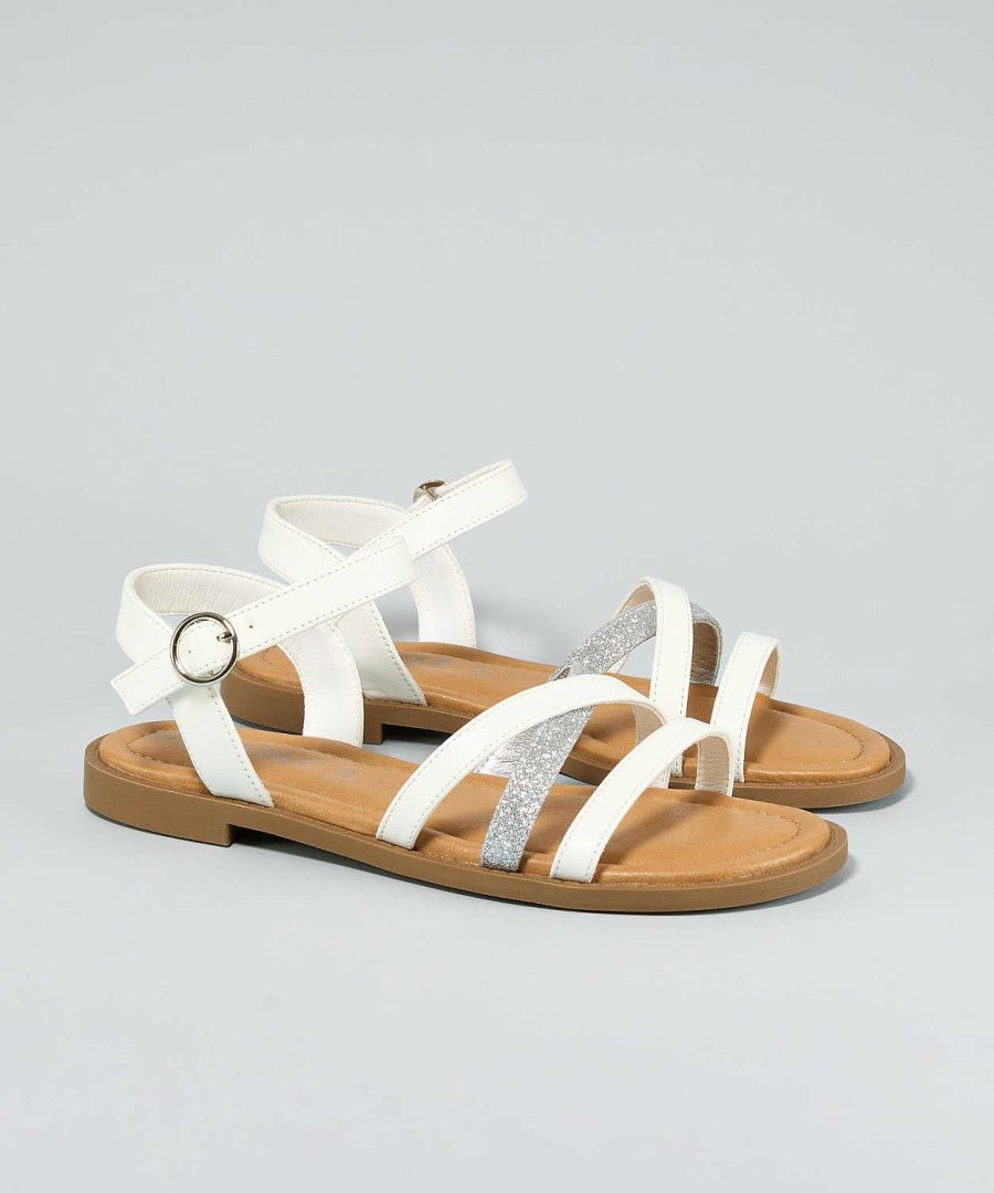 Marypaz Flat Sandal With Shiny Strips