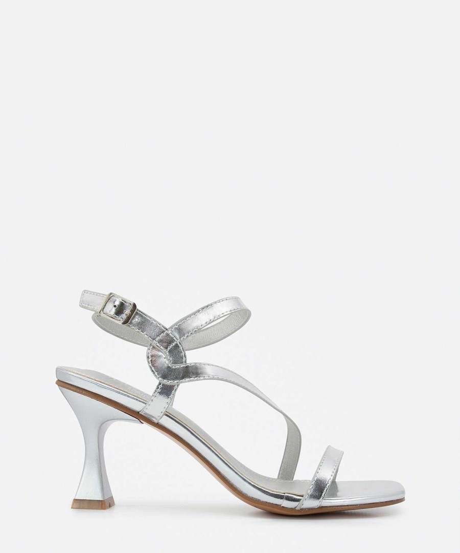 Marypaz Silver Strappy Heel Sandal