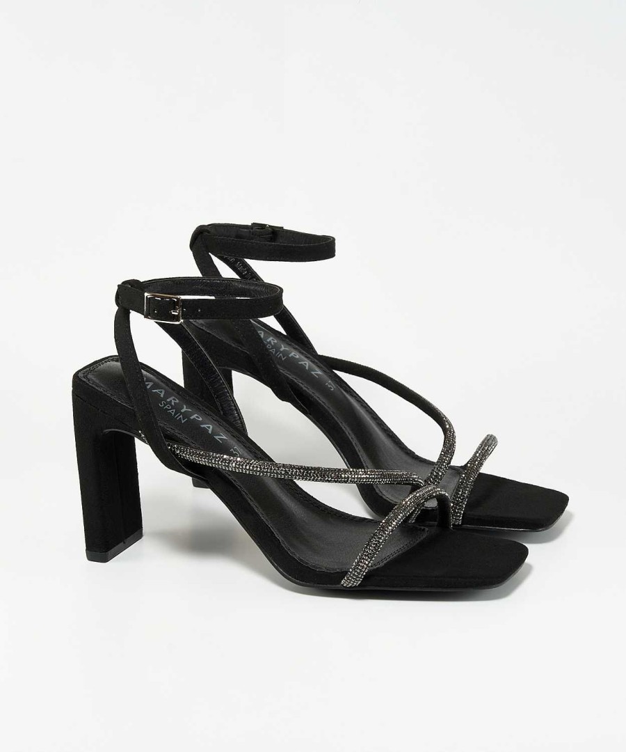 Marypaz Glitter Sandal With Rectangular Heel