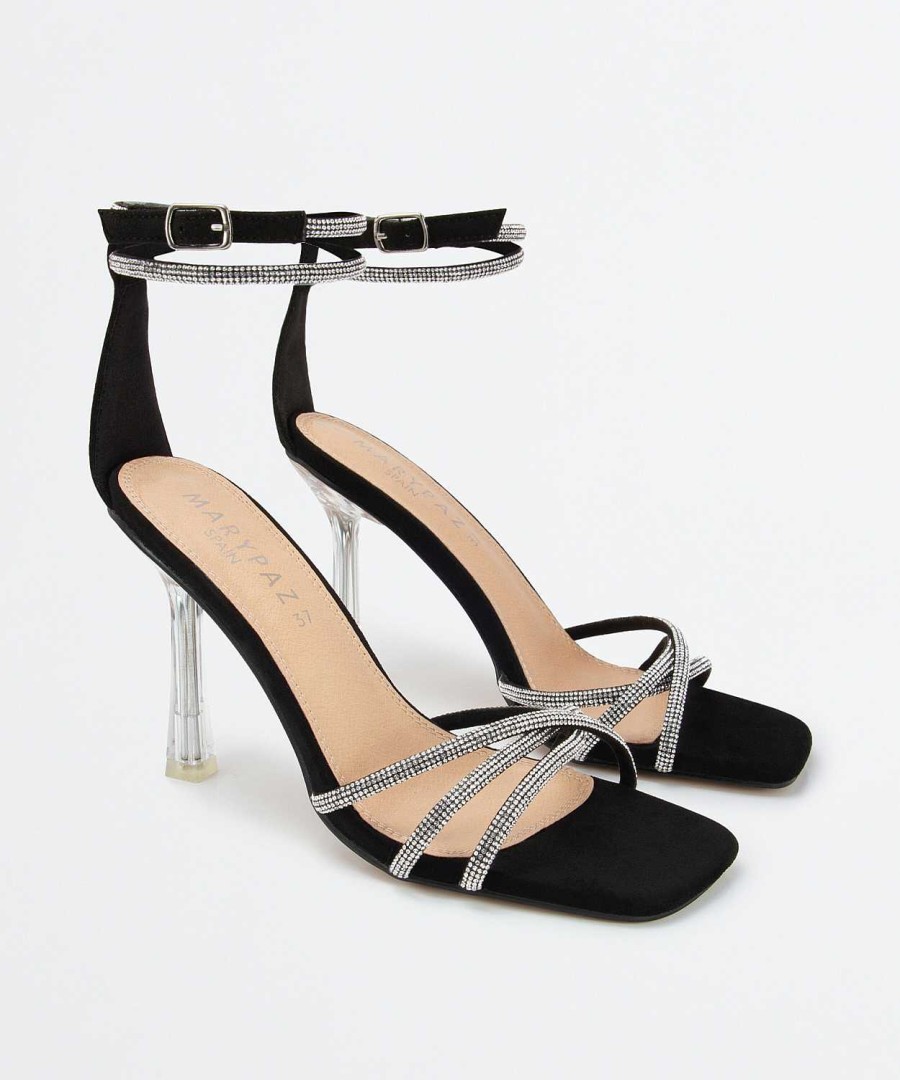 Marypaz Transparent Strass Heel Sandal