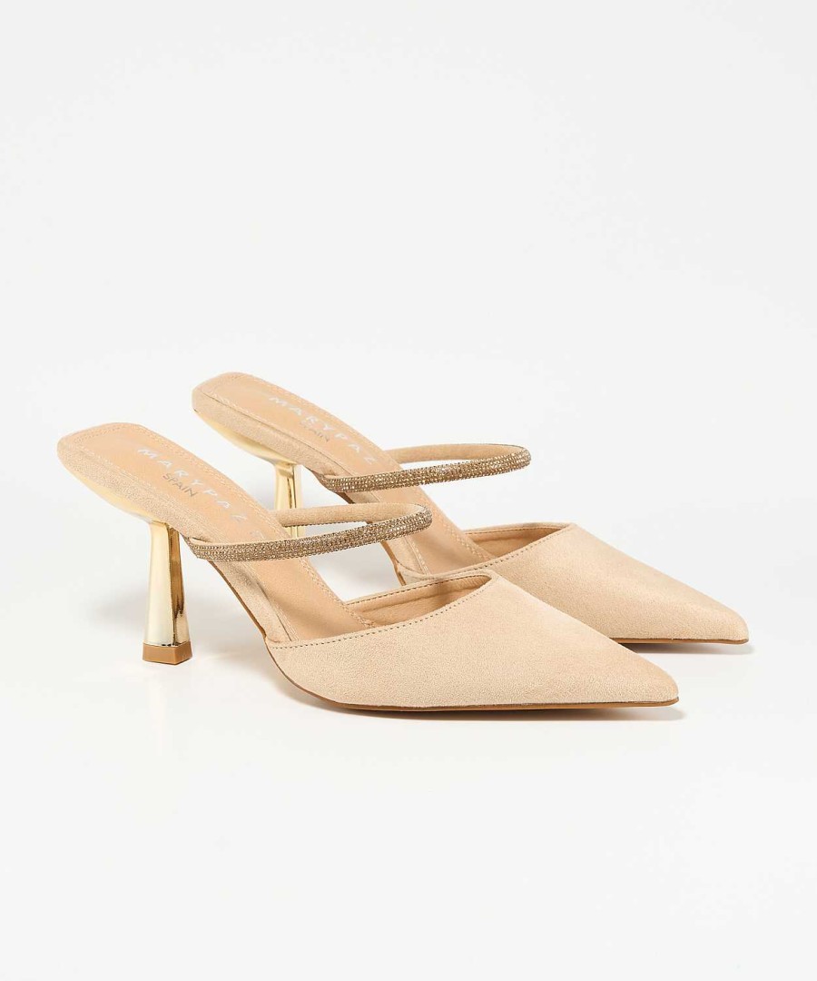 Marypaz Shiny Strip Mule Heel