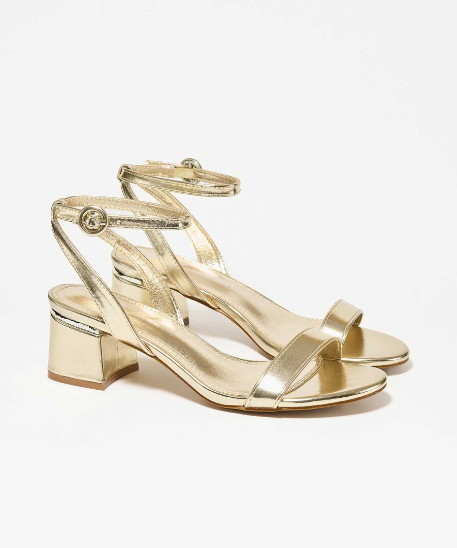 Marypaz Golden Heel Detail Sandal