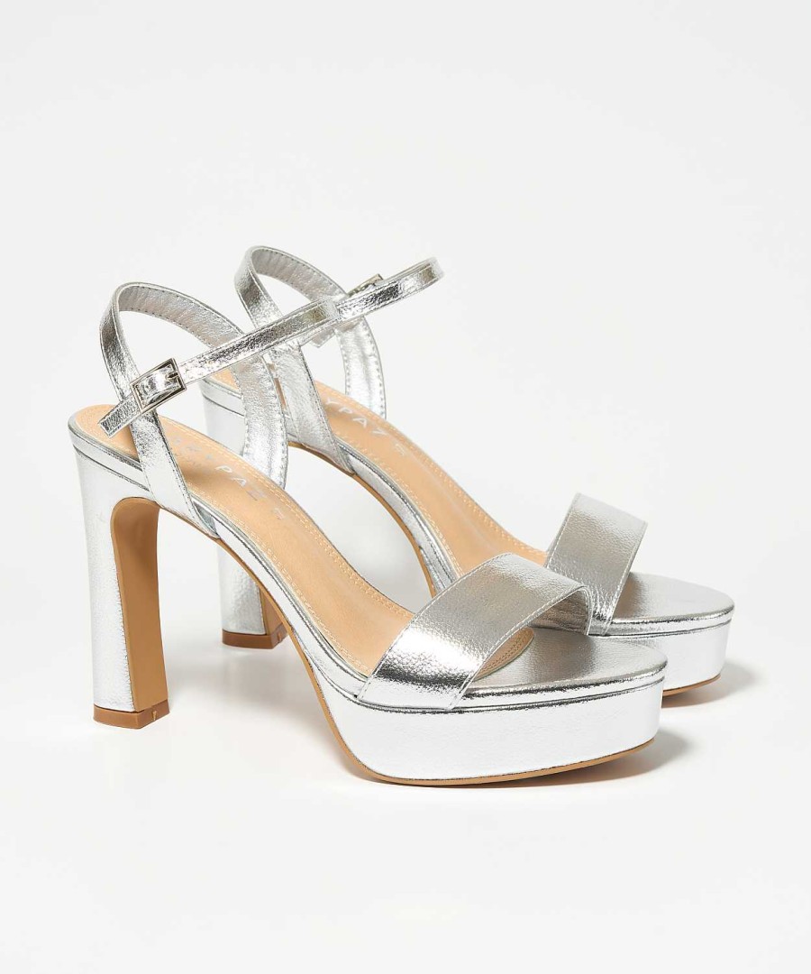 Marypaz Silver Platform Sandal