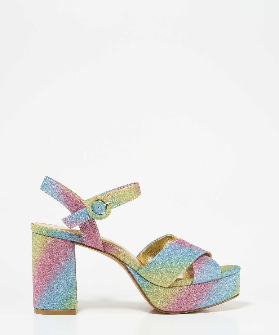 Marypaz Multicolor Glitter Platform Sandal