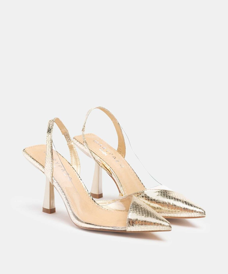 Marypaz Golden Vinyl Slingback Shoe