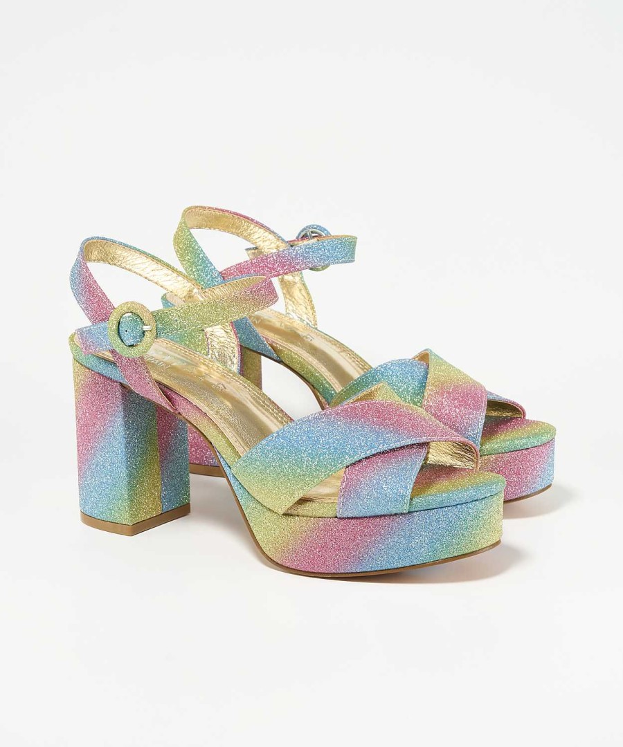 Marypaz Multicolor Glitter Platform Sandal