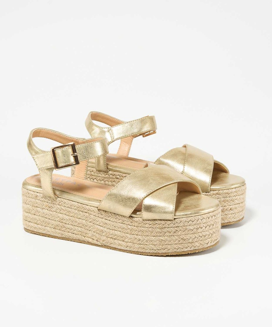 Marypaz Platform Espadrille With Crossed Straps