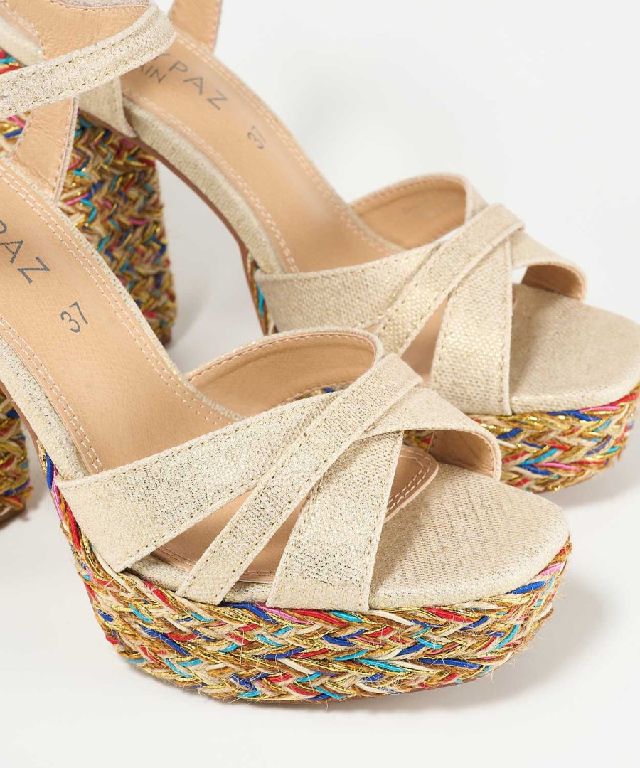 Marypaz Multicolor Jute Platform Sandal