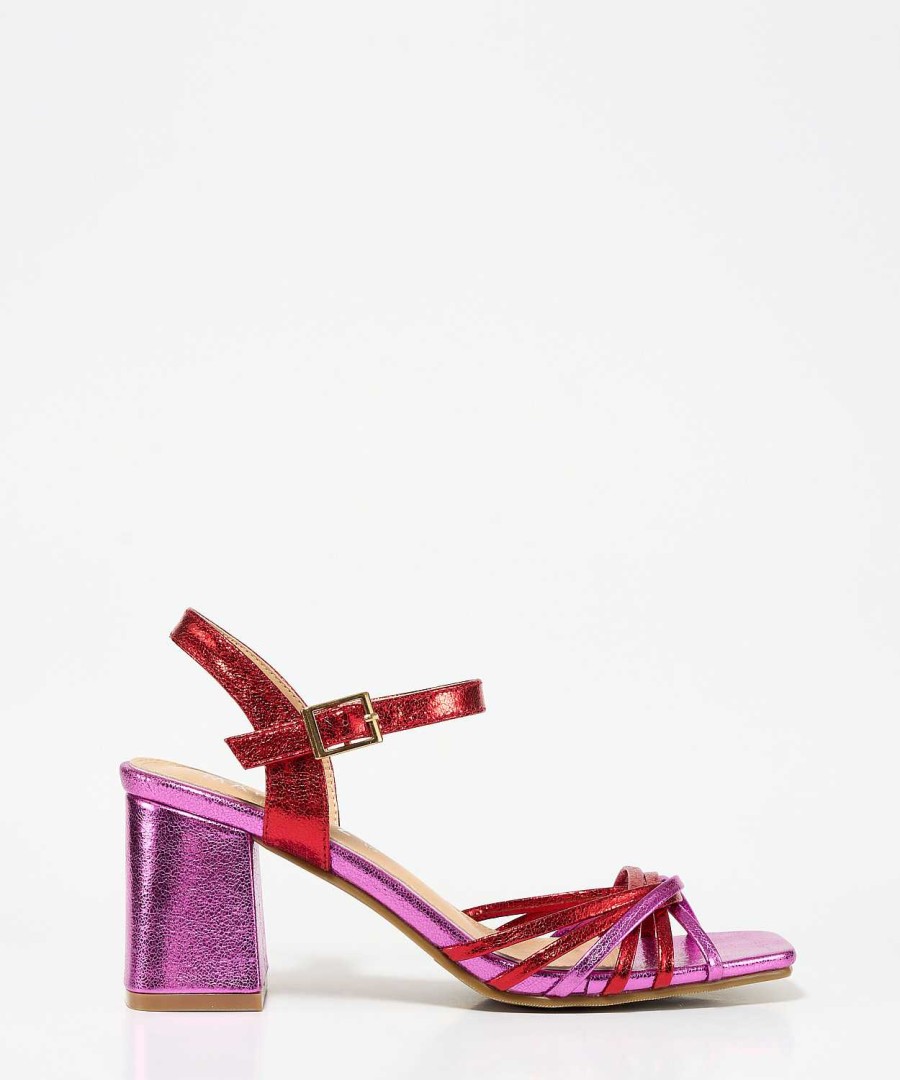 Marypaz Heeled Sandal With Metallic Strips