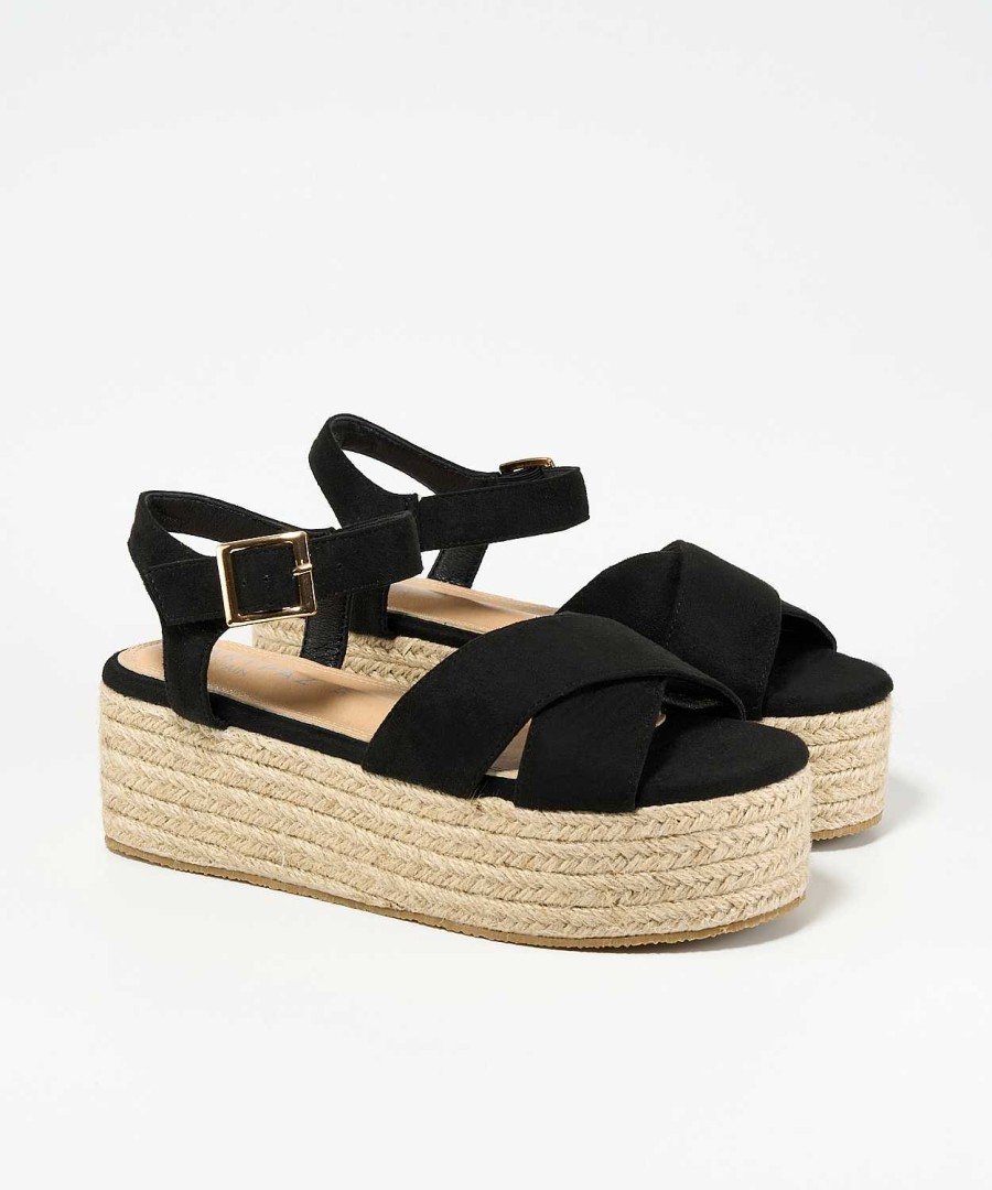 Marypaz Platform Espadrille With Crossed Straps