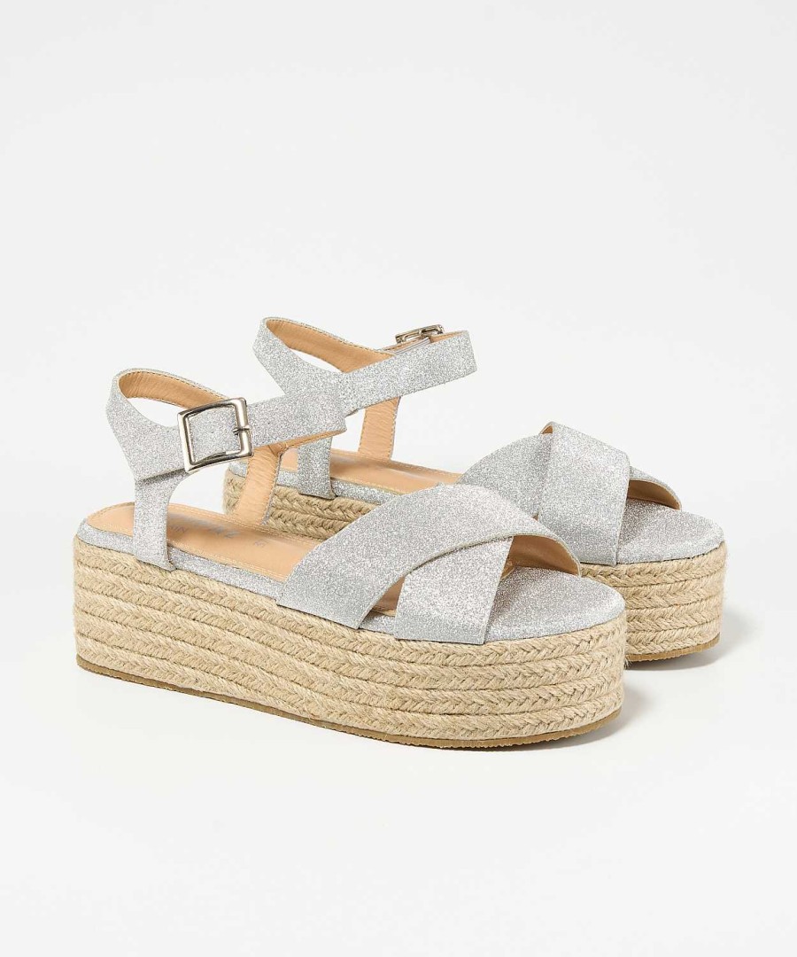 Marypaz Platform Espadrille With Crossed Straps