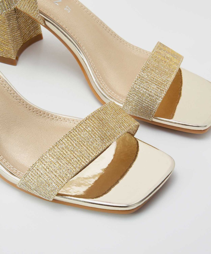 Marypaz Golden Glitter Heel Sandal